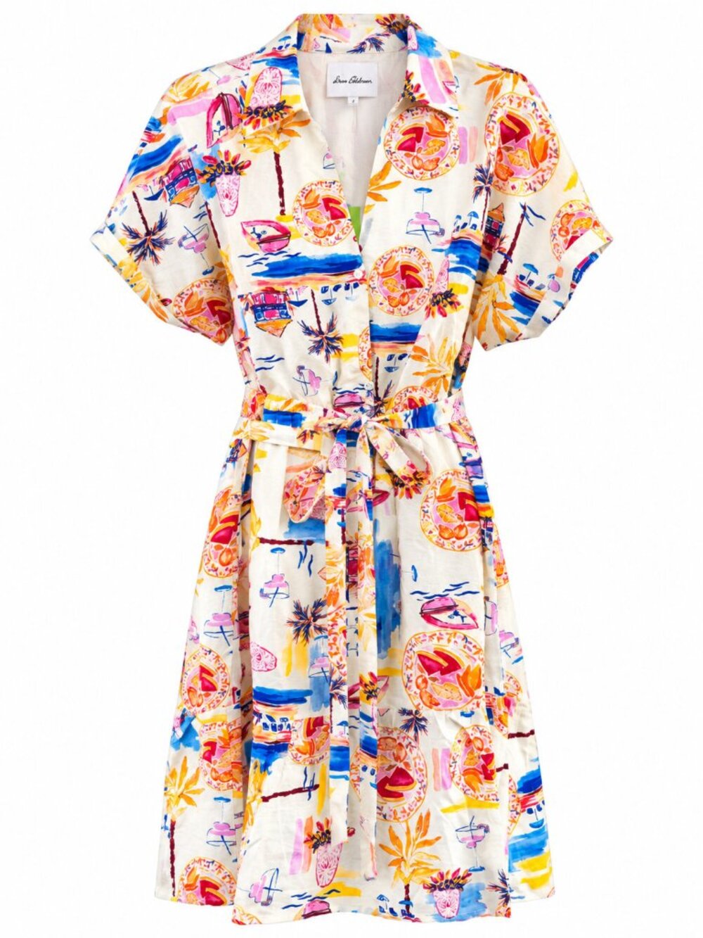 Sam Edelman Persian Garden Mini Shirtdress Size 12 Pink Wave NWT $138